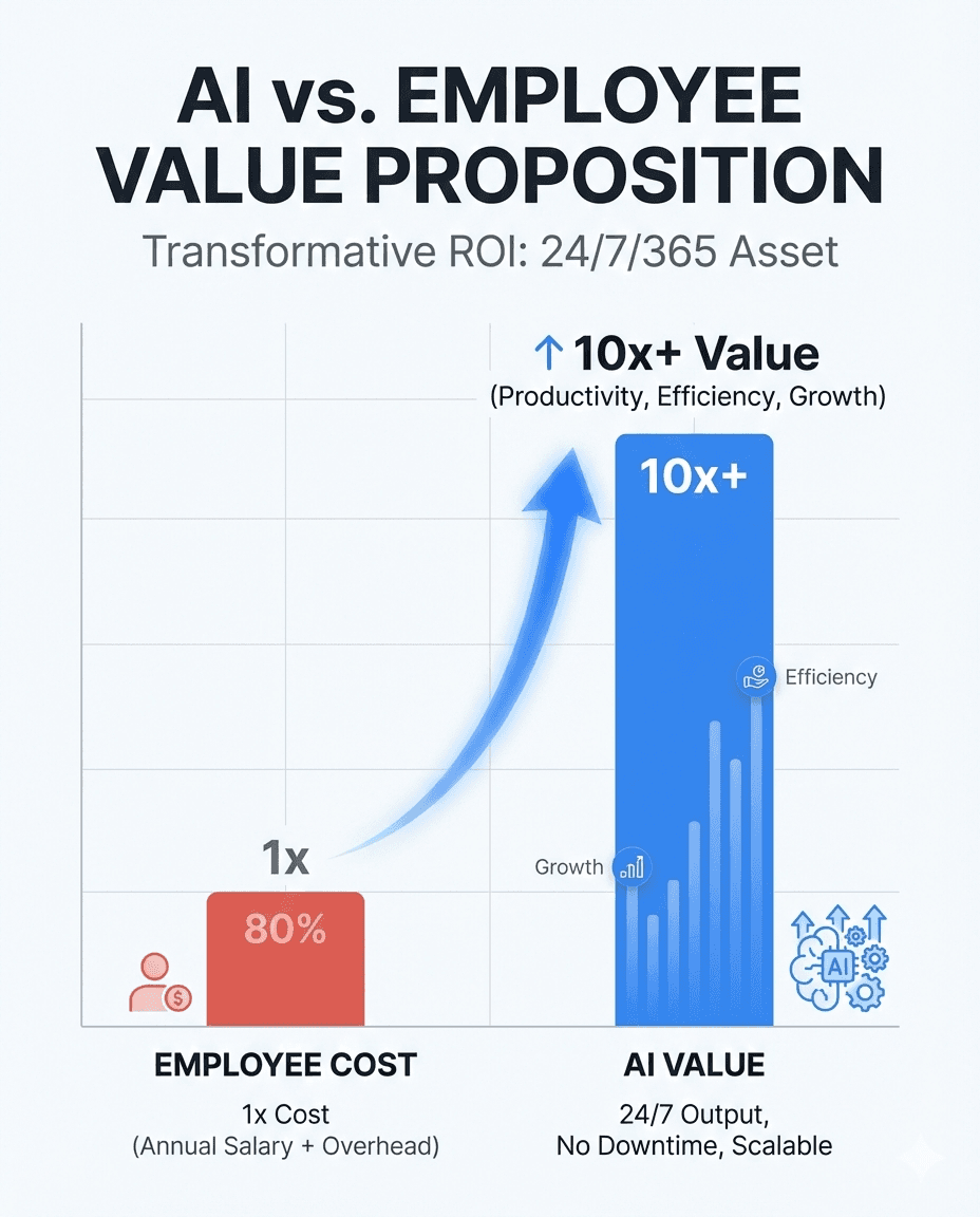 AI ROI comparison showing value versus cost